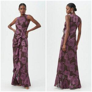 💕TRINA TURK💕 Amara Dress ~ Mudcloth Lilac Rose Silk Viscose 12 NWT